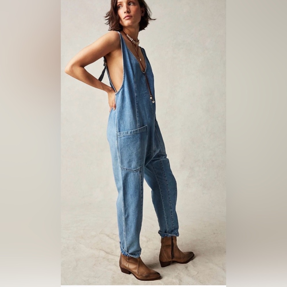 Free People High Roller Jumpsuit Sz M One Piece Overalls - Picture 4 of 6